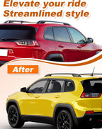 6-PCS Low Profile Window Rain Guards Fit for Jeep Cherokee 2014-2023 Rain Guard Window Deflectors Extra-Thick Side Window Visors Vent Shades Tape-on Vent Visors Car Accessories