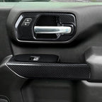 Car Carbon Fiber ABS Window Lift Switch Panel Sticker Cover Interior Trim Decal for 2019-2025 Chevy Silverado | for GMC Sierra 2019-2021 1500 2500 3500 HD Accessories (Crew Cab)
