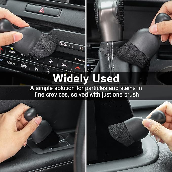 Car Detailing Brushes, Car Interior Dust Sweeping Soft Brush, Soft Bristles Brush Cleaning Tool for Automotive Dashboard, Air Conditioner Vents, Computer, Scratch Free(Black)