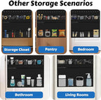 Over the Door Organizer for Toy Storage, 68.9"x25.6" Door Hanging with Hooks Slots Pockets and Felt Display Cabinet for Toy Guns, Toy Cars, Stuffed Animal, Home Living Space Saving Storage (Black)