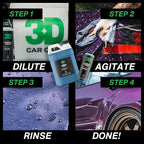 3D SiO2 Ceramic Wash & Wax Soap GLW Series – pH Neutral Car Shampoo with Hydrophobic Protection & Deep Gloss | SiO2 Coating | Scratch-Free Detailing |16 oz