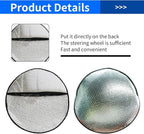 1 Pcs Steering Wheel Sun Shade Cover, Steering Wheel Sun Heat Shield ,18.11in Steering Wheel Sun Block Anti-Heat Aluminum Foil For Suv Truck Van Cars Silver