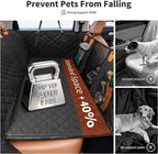 Pet Car Seat Cover, 400LBS Hard Bottom Back Seat Extender for Dogs | Waterproof Polyester, Anti-Slip Surface, 3 Removable Hard Plates, Side Storage Pockets, 4-Mode Convertible