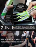 Car Duster Kit, Ultra Soft Microfiber, Lint & Scratch Free | Includes Storage Bag & Unbreakable Handle, Removes Pollen & Dust, Exterior & Interior for SUV & Home