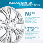 16 Inch Hubcaps Set of 4 – OEM Replacement Snap-On Wheel Rim Covers - Universal Fit Car Wheel Cover for Cars, Trucks, SUV, Vans Durable ABS 5-Spoke Silver Hub-Cap Car Accessories Exterior