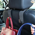Car Seat Back Hook Universal Auto Storage Hanger Suede with Metal Car Seat Organizer for Handbag Purse Coat Umbrellas Grocery Bags 2 Pack Gray