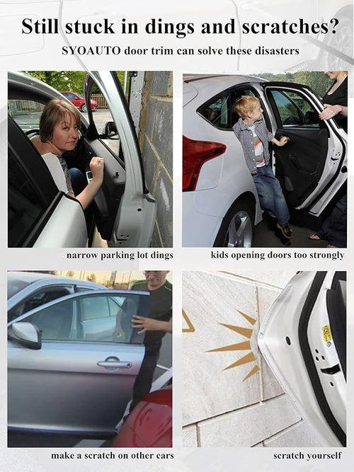 13Ft(4M) Door Edge Guard White Car Door Protector Edge Guards Rubber Auto Door Trim U Shape Build in Metal Sheet No Need Adhesive Easy to Cut Fit for Most Vehicles