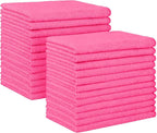 Pink Microfiber Cleaning Cloth, 24 Pack Absorbent Cleaning Rags, Lint-Free, Streak-Free Cleaning Towels for Car Kitchen House, 12"X11"