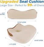 Car Seat Cushion for Driving, Car Seat Pillow for Short Drivers | Ergonomic Memory Foam Seat Cushion for Pain Relief, Adult Booster Seat for Car, Butt Cushion for Car, Truck, Office, Beige