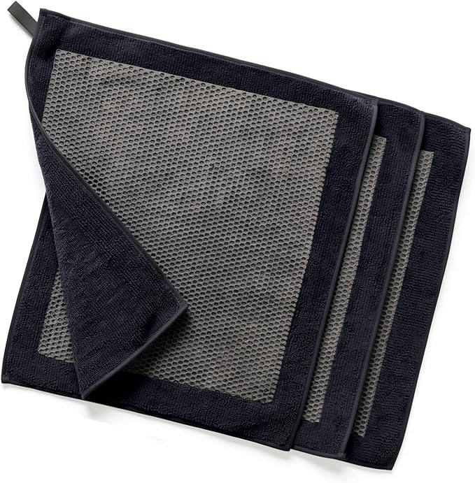 3 Pcs Clay Towel - Auto Detailing synthetic Clay bar Towel - Decontaminate Paint and Glass for Smoth Washing - Improve Wax and Sealant Bonding, Enhance Gloss and Color Depth - 12" x 12" (BLACK)