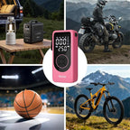 Tire Inflator Portable Air Compressor, 6000mAh Battery with Cigarette Lighter Adapter, 90W Fast Inflation, 6 Modes, Digital Display, Storage Bag & Handle, for Car Tires, Bike, Motorcycle, Ball
