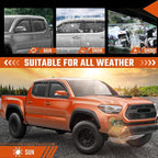 Rain Guards Fit for 2016 2017 2018 2019 2020 2021 2022 2023 Toyota Tacoma Double Cab, Tape-On Side Window Deflector Durable Sun 2016-2023 Tacoma Rain Guard Black 4 PCS