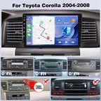4+64G Car Radio for Toyota Corolla 2004-2008 Wireless Carplay Android Car Stereo, 9 Inch Touchscreen with Android Auto 5G WiFi GPS Navigation AHD Backup Camera FM RDS Radio Receiver
