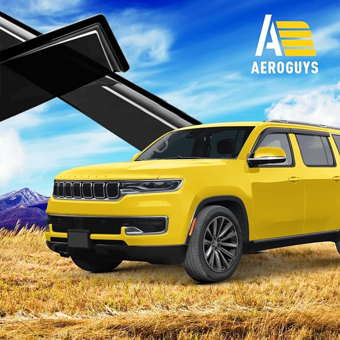 Extra Durable Window Deflectors Tape-On Window Visors Rain Guards Fit for Jeep Wagoneer L 2023-2026, Sun Visors, Wind Vent for Shades, Exterior Car Accessories - 4pcs. AG0640