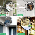 18" Convex Security Mirror Curved Safety Mirror Adjustable Traffic Road Mirror Safety Corner Mirror Blind Spot Mirror Parking Mirror For Garage Surveillance Mirror Indoor Outdoor Shop Office