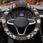 Southwest Aztec Navajo Brown Auto Steering Wheel Cover Universal 15 Inch Anti-Slip Neoprene Southwest Tribal Car Steering Wheel Protector for Women Men