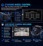 Double Din Car Stereo with Wireless Apple CarPlay Android Auto Audio Radio | 7" Screen, FM/AM Radio, 4.2 Channel 240W 16-Band EQ DSP, Subwoofer, Bluetooth, Backup Camera, Fast Charging, SWC, MirrorLink
