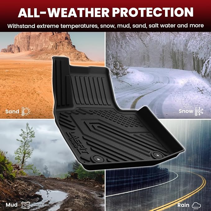 Floor Mats & Trunk Mat for Mazda CX50 2025 2026 (Only Fit Hybrid) All Weather TPE Custom Fit CX 50 Floor Liners Car Mats Accessories, 1st & 2nd Row & Seatback & Cargo Mats for CX-50, Black