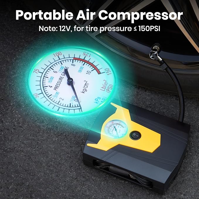 Car Roadside Emergency Kit, Vehicle Truck Safety Road Side Assistance Kits Auto Accessory, with Jumper Cables, Portable Air Compressor, etc