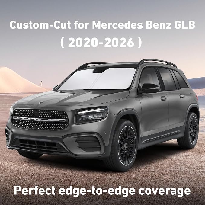 Windshield Sunshade Compatible for Mercedes Benz GLB 2020-2024 2025 2026, Sun Visor for Front Windshield & Window Sun Shade Cover, UV Heat Blocker & Protector, Car Accessories