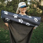 Athletic Running Towel, Full-Sized, Car Seat Cover - Performance Microfiber (Paw Prints & PR's w/Snaps)