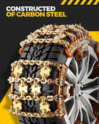 Upgrade Alloy Steel Tire Chains for Car/SUV/Pickup Truks, Adjustable Universal Emergency Snow Chains for Pickup Trucks and Off-road SUV Car Tires 235 245 255 265 275 285 - Set of 6, Alloy Steel