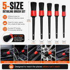 18-Piece Car Detailing Kit – Complete Car Interior Detailing Kit and Exterior Cleaning Set with Detail Brushes, Wire Brushes, Waxing Mop, and Microfiber Accessories for Vehicles