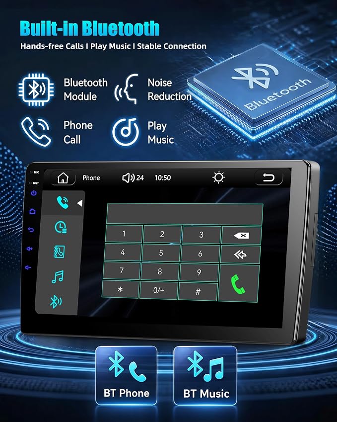 Car Stereo for Hyundai Elantra 2012-2013 9 Inch Car Radio with Bluetooth FM/RDS Carplay Android Auto Mirror Link SWC Backup Camera