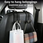 Purse Hook for Car -Universal Premium materials silicone and Aluminum-Magnesium Alloy Double Car Seat Back Storage Hook for Purses, Handbags, Bags (2 Pack) Black