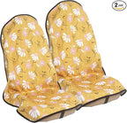 Car Seat Cover Protector Front Seats,for Gym Workout,Running,Swimming,Beach and Hiking,Waterproof Sweat Towel Bucket Seat Covers for Cars SUV Trucks (Chamomile and Yellow, 2Pcs)