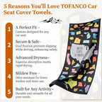 Car Seat Cover Towel for Front Seats Non-Slip with Headrest Pocket & Strap | Universal Fit for Cars Truck SUV|Car Seat Hoodie & Phocho Perfect After Gym Workout, Beach,Yoga and Running|Anti-dog Scratch