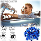 30PCS Tire Valve Stem Caps, Corrosion Resistant, with O Rubber Ring, Airtight Seal Heavy Duty Dustproof Tire Valve Stem Covers for Cars, SUV, Trucks, Bikes, Motorcycles, Bicycles(Blue)
