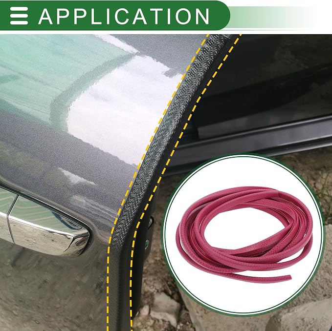 Universal Car Door Edge Protective Sealing Strip U-Type Door Scratch Protection Guard, 16.40ft 5m, Anti-scratch Collision, PVC Iron, Rose Red