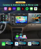 4G+128G Car Radio for Honda Civic 2001-2005 Stereo 9 inch in-Cell Touch Screen Wireless CarPlay/Android Auto Android 15 Bluetooth DSP FM/RDS GPS WiFi SWC AHD Backup Camera