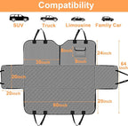 Dog Car Seat Cover for Back Seat, 2026 Upgraded 600D Heavy Duty Waterproof & Scratch-Resistant Dog Hammock for Car, Back Seat Pet Cover for Dogs with Sedan, Trucks and SUVs, Standard, Grey