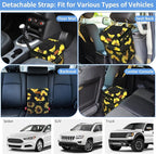 Car Trash Can Bin for Back Seat Leak Proof, Cute Car Trash Bag Hanging, Vehicle Trash Can for SUV Truck Van, Automotive Garbage Cans Front Seat Sunflower Floral