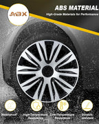 Hubcap Wheel Covers Hub Caps 16 Inch Set of 4 Black & Silver Universal Wheel Rim Cover R16 Stylish Car Decor Wheel Covers for Toyota Camry Nissan Mazda (black-09, 16 inch)