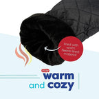 Ice Scraper with Glove - Car Windshield Scraper for Ice and Snow w/Fleece Mitt - Quickly Scrape and Remove Snow While Staying Warm - Waterproof & Windproof - Car Scraper Snow Brush (Black)