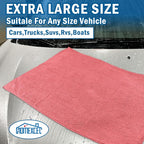 Professional Large Microfiber Car Drying Towels 2 Pack, Lint Free, Scratch Free, Highly Absorbent Drying Towel for Cars, SUVs, RVs, Trucks, and Boats,31" x 24",Red