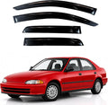 KPY Rain Guards Fit for 1992-1995 Honda Civic Sedan, Out-Channel Window Visors Vent Wind Deflectors 4PC, Car Accessories for 92-95 Civic (Sedan Only)