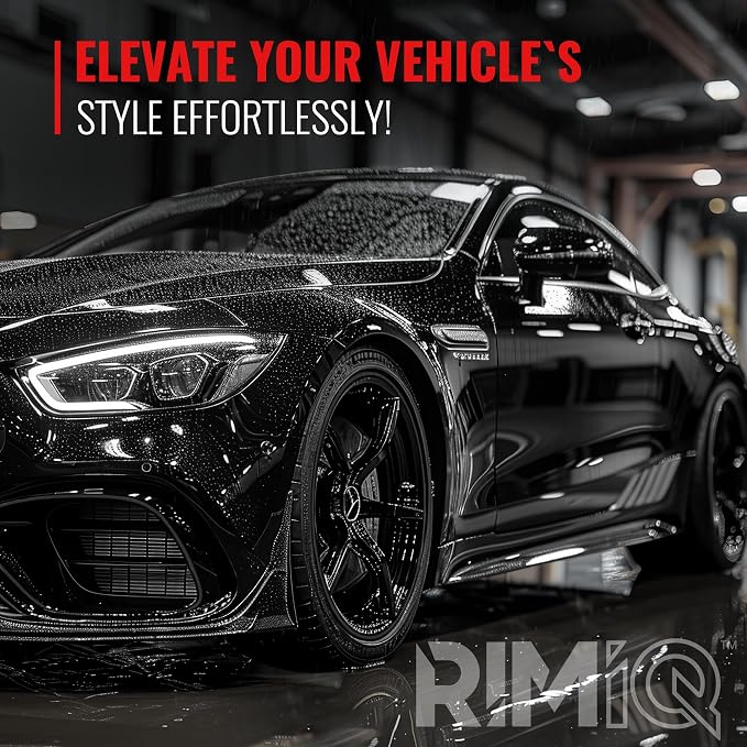 BASiQ Universal Styling Trim - 26 Feet, 6 Colors, Flat Design, Easy to Apply with Premium 3M Tape - Versatile Rim Styling and Color Accent for Cars, Trucks, SUVs - Black