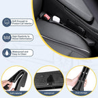 Car seat Gap Filler 2-Piece Multi-Functional Storage Belt with PU Material, seat Side Gap Filler to Prevent Items from Falling, Universal for Cars, SUV, Trucks (Black)