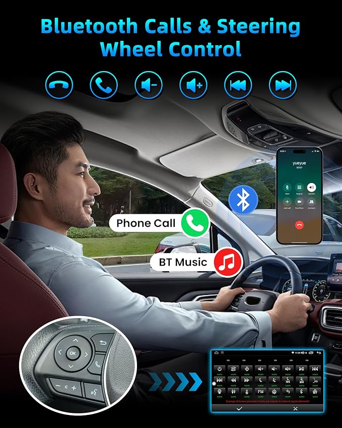 Car Radio Stereo for Jeep Compass Patriot 2010-2016 with Wireless CarPlay Android Auto, 10 inch Touchscreen Car Stereo with Bluetooth5.0,Android 13, 5G WiFi,FM,GPS,Backup Camera,SWC,Mirror Link