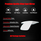Fan Shaped Blind Spot Mirror, Frameless HD Glass Convex Wide Angle Stick on Blindspot Mirror Rearview Car Mirror for Car SUV and Truck (Large, Pack of 2)