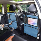 Steel Blue Back Seat Protector with Storage Pockets, 2 Pack Behind the Seat Organizer for Car