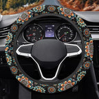 Bohemia Flower Steering Wheel Covers 14-15" inch Universal Fit Most Car Sedans SUVs Comfort Grip Comfortable Handmade Breathable Steering Wheel Protector