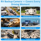Plug-Play RV Camera System Wireless for Furrion Pre-Wired: 20-Min Easy Install for Trailer Camper - 8" HD 1080P Large Screen See Every Obstacle at a Glance for Campsite Reversing & Drive Monitoring