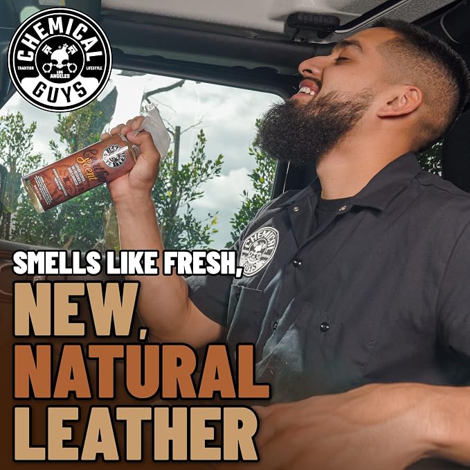 AIR_102_04 Leather Scent Premium Air Freshener and Odor Eliminator, Long-Lasting, Just Like New Scent for Cars, Trucks, SUVs, RVs & More, 4 fl oz