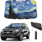 Windshield Sun Shade Umbrella for Car Front Window Sun Visor for Windshield Car Summer Accessories Protect Interior from UV Rays & Heat for Sedan, Compact SUV, Hatchbacks 57"*31"