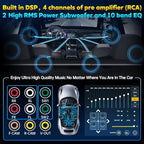 7" Wireless Double Din Car Stereo Apple Carplay Radio Screen for Car Audio Receivers, Bluetooth 5.3 Car Play Android Auto Touchscreen, 240W 4.2 CHN 2 Subwoofers Outputs, Backup Camera, SWC, FM/AM